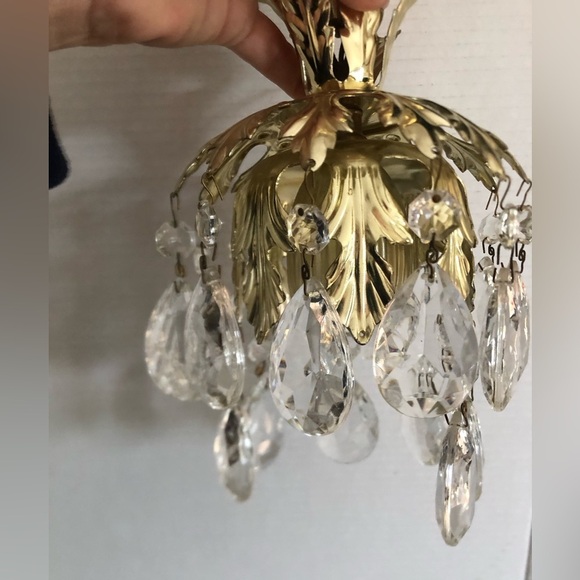Vtg Mini Upside Down Layered Cake Crystal Chandelier - Picture 4 of 16